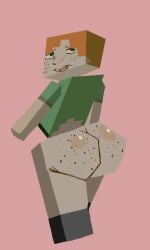 1girls alex_(minecraft) bodily_fluids bottomless bottomless_female female female_focus female_only freckles freckles_on_face freckles_on_thighs fur_ghost genital_fluids genitals ghostfluff0 ginger ginger_hair green_eyes hung lanky leaking looking_at_viewer looking_back minecraft mojang panties square_head tagme