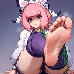 1girls ai_generated feet female foot_fetish foot_focus klara_(pokemon) pokemon sole_female soles steam steaming_body toes