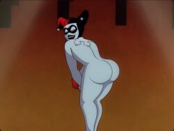 ass ass_focus backshot batman:_the_animated_series batman_(series) big_ass dc dc_comics dcau edit harleen_quinzel harley_quinn harley_quinn_(classic) naked naked_female nude renajon round_ass screenshot screenshot_edit white_skin