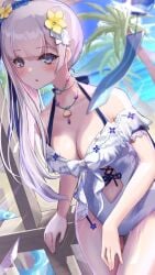 beach big_breasts d4dj izumo_saki manawanaman2nd swimsuit