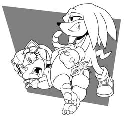 1girls 2019 anal anthro ass breasts cum cum_in_ass domestic_cat exposed_torso feline female footwear fur furry handwear helmet humanoid knuckles_the_echidna leatherruffian mammal mobian_(species) monochrome polly_esther pussy samurai_pizza_cats sega sonic_(series) sonic_the_hedgehog_(series) tail