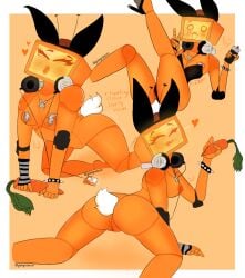 1girls 2025 anal_plug ass_up bunny_costume bunny_ears bunny_girl bunny_veeronica bunnysuit carrot female female_only forsaken_(roblox) lilgrimprincess object_head plug_tail robot robot_girl screen_face sex_toy solo solo_female spray_can taped_nipples tv tv_head twerking twerking_position veeronica veeronica_(forsaken)
