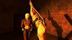 2girls 3d ass blakknight08 bondage bound cd_projekt_red ciri female female_only lingerie no_panties red_hair suspension the_witcher the_witcher_(series) the_witcher_2 the_witcher_3:_wild_hunt triss_merigold white_hair