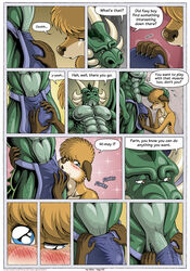 abs anthro balls biceps blush bulge canid canine clothed clothing comic dialogue dragon duo english_text farin flaccid fox furaffinity_username geminisaint grope half-closed_eyes hi_res horn licking loincloth male mammal membranous_wings muscular muscular_male navel nipples page_183 partially_clothed pecs penis sekk'ral text tongue tongue_out undressing vein wings yaoi