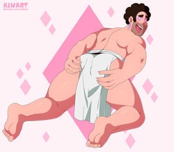 1boy adult_steven_universe ass balls bara bulge feet gay gay_male happy hips kiwart long_hair looking_at_viewer male male_focus male_only nude solo steven_quartz_universe steven_universe