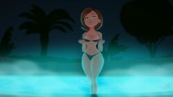 1girls big_ass bikini bikini_pull bikini_tan breasts brown_eyes brown_hair busty cleavage curvy disney elastigirl fallen_vx female female_only helen_parr hi_res milf night pixar pool smooth_skin solo swimming_pool swimsuit tan_line tanline text the_incredibles the_incredibles_2 thick_thighs undressing water watermark wide_hips