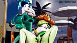 3d animal_genitalia anthro big_breasts breasts female florges humanoid lilligant nintendo nipples pokémon_(species) pokemon rgtdwtbr sex source_filmmaker video_games