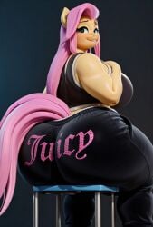 1girls aged_up ai_generated anthro anthro_female ass ass_focus bbw big_ass black_legwear cellulite cellulite_ass daballsman dumptruck_ass equine fat_ass female female_only fluttershy_(mlp) friendship_is_magic furry furry_female grok hasbro hmofa horse horse_girl huge_ass humaned illustrious_(stable_diffusion) juicy_ass juicy_butt large_ass larger_female mature_female my_little_pony older_female presenting_hindquarters showing_off solo solo_female teasing teasing_viewer text tight_clothing wide_hips yoga_pants