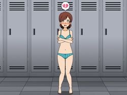 4th_wall alexis_thi_dang blue_underwear embarrassed green_eyes kisekae locker_room panties qaraqalpaq transformers transformers_armada underwear underwear_only undressing