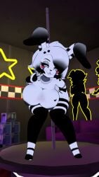 arm_sleeves big_ass bonfie bonfie_(cryptia) breast_focus character_fusion cryptiacurves cute fap_nights_at_frenni's five_nights_at_freddy's fnaf fnia huge_breasts puppet_(fnaf) stockings stripper_pole vrchat vrchat_avatar wide_hips