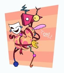 2d 2d_(artwork) 2d_artwork 2girls big_butt brush_pen_ten butt dialogue female gangle_(the_amazing_digital_circus) gooseworx multicolored_body multicolored_skin offscreen_female solo the_amazing_digital_circus zooble zooble_(the_amazing_digital_circus)
