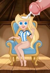 ai_assisted ai_generated argentina argentinian argentinian_female blue_dress cum cum_on_hair cum_on_penis cum_on_penis_head dress dwarf dwarf_female gawayn penis princess princess_gwendolyn tagme vagina