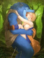 1boy 1girls 1monster anthro bianca_whitaker blonde_hair blush breasts breasts_out clothed_sex clothing cum cum_in_pussy cum_inside cum_overflow dragon_quest dragon_quest_v extreme_french_kiss female femsub french_kiss interspecies kissing kissing_while_penetrated large_breasts larger_male long_hair maledom mature_female mature_male monster monster_on_female monster_rape nipples no_bra no_panties open_mouth orc orc_(dragon_quest) orc_king_(dragon_quest) orc_male penetration rape sex size_difference smaller_female stand_and_carry_position standing_sex suspended_congress throat_bulge thrusting tongue vaginal_penetration xiin