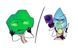 barbed_penis battle_for_dream_island bfdi blush dominant_female femdom green_penis gun hands_up holding_gun hostage kmitsumi laser_gun object_shows penis sex spiky_cock teardrop_(bfdi) threatening threatening_with_weapon transparent_body tree_(bfdi) vaginal_penetration weapon