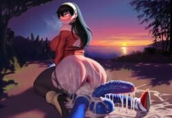 1boy 1girls 2026 ai_generated anthro anthro_on_human ass bigtub7775 black_hair blue_fur blue_penis cowgirl_position crossover cum cum_in_ass foreskin fur interspecies penis sega sonic_(series) sonic_the_hedgehog spy_x_family tagme testicles thick_ass veiny_penis yor_briar