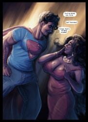 beautiful beautiful_girl belly belly_button_visible_through_clothing big_breasts big_naturals black_hair bracelet breasts cape cleavage curly_hair curvy curvy_figure dark-skinned_male dark_skin dark_skinned_female dc dc_comics dress earrings female fitmarshmellow huge_breasts jeans jewelry kal-el large_breasts lois_lane male mole_on_breast natural_breasts necklace nose_hook official_alternate_costume reunion scene_interpretation scene_reference sfw slightly_chubby slightly_chubby_female superman superman_(clark_kent) superman_(series) t-shirt thick thick_ass thick_thighs tight_clothing tight_dress voluptuous voluptuous_female wide_hips