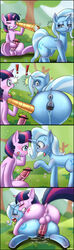 ! anatomically_correct anus balls blush comic cum cum_inside cum_on_pussy daimo duo erection eyewear female forced friendship_is_magic futanari intersex monocle my_little_pony penetration penis precum puffy_anus surprise sweat tears trixie_(mlp) twilight_sparkle_(mlp) vaginal_penetration