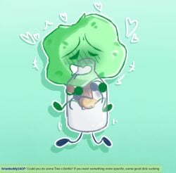 ahegao azrealrou battle_for_dream_island bfdi blowjob blush bottle_(bfdi) drooling hearts_around_head object_shows orgasm penis sucking_penis transparent_body tree_(bfdi)
