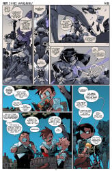 breasts color comic comic_page dialogue dominatrix english english_text eyepatch large_breasts monochrome multiple_boys multiple_females multiple_girls multiple_males original original_character original_characters pantyhose police_hat policewoman school_uniform schoolboy schoolgirl schoolgirl_uniform speech_bubble thedansandoval whip