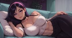 1girls ai_generated black_hair long_hair tagme the_incredibles violet_parr