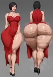 1girl 1girls ada_wong ai_generated asian asian_female ass big_ass big_breasts big_butt black_hair bob_cut booty bottom_heavy breasts breedable breedable_hips bubble_ass bubble_butt cellulite choker cleavage curvaceous curvy curvy_figure dress fat_ass female front_and_back heels hips huge_ass musk musk_clouds oiled oiled_skin pawg pawg_build perfect_ass phat_ass red_dress resident_evil sexy sexy_ass sexy_body sexy_female short_hair slutty_dress slutty_female sweat taiga20 thicc thicc_ass thicc_thighs thick thick_ass thick_thighs voluptuous voluptuous_female wet wide_ass