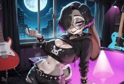 1girls ai_generated beckoning big_ass big_breasts big_butt blushing bunny_ears bunny_girl bunny_tail cleavage colored_hair creamhorseai curvy curvy_female curvy_figure erect_nipples female fit fit_female fur furry furry_ears furry_female furry_only furry_tail glasses goth goth_girl goth_makeup grey_fur guitar high_resolution highres horny horny_female hourglass_figure indoors judy_hopps leaning_back mature_female moon moonlight night perfect_body punk punk_girl purple_eyes rabbit rabbit_ears rabbit_girl rabbit_tail round_glasses running_mascara runny_makeup seductive seductive_look shortstack spiked_collar studio sweat sweating thick_thighs zootopia