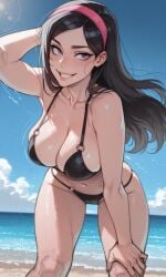 1girls ai_generated black_hair female female_only long_hair tagme the_incredibles violet_parr