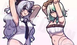 2025 2girls armpits blush bottomless bunbbun1 cecilia_immergreen female_only hololive hololive_english hololive_indonesia looking_at_viewer steaming_body tagme vestia_zeta virtual_youtuber