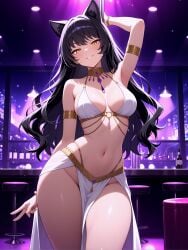 1girls ai_generated blake_belladonna dancer dancer_outfit dancing pole rwby solo solo_female stripper stripper_pole tagme