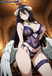 1girl absurd_resolution absurdres adult ai ai-created ai_art ai_generated albedo_(overlord) anime_coloring anime_screenshot anime_style bedroom black_hair black_wings blush bra breasts chandelier choker cleavage cowboy_shot curved_horns demon_girl detailed_background digital_art dynamic_angle dynamic_pose exhibitionism exibitionism exited explicit female garter_straps glossy glossy_body glossy_skin gorgeous hand_on_breast hentai hi_res high_contrast high_quality high_resolution horns in_heat indoors lace_lingerie large_breasts lingerie long_hair looking_at_viewer low_angle necklace nsfw overlord overlord_(maruyama) panties patreon perfect_anatomy pervert_female plump presenting rating_explicit sexy sexy_body sexy_female sexy_pose smile smug soft_shading solo source_anime succubus teasing teasing_viewer voluptuous voluptuous_body voluptuous_female wings yellow_eyes