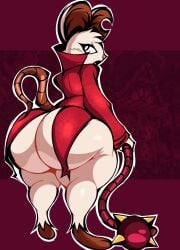 anthro ass bottomless female gabetheatom huge_ass mina_(mina_the_hollower) mina_the_hollower mouse thick_thighs video_games whip wide_hips