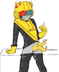 1boy 2_penises big_penis black_hair blush bodysuit dancestor diphallism erection galacticalss helmet homestuck homestuck_troll latex leaning_back legs_apart male male_only mituna_captor motion_lines no_underwear obscured_eyes one_hand_up open_mouth pants_down penis saliva simple_background sketch solo standing tentabulge twitching veiny_penis