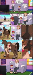 1girls 3boys areolae ass ball_fondling ball_sniffing ball_worship bimbo black_border breasts comic cupping_balls curvy dialogue english_text erect_nipples excessive_pussy_juice eyeshadow female femsub furry hands-free heart hooves horse horseballs huge_balls human kirby kirby_(series) large_ass large_breasts larger_female lipstick makeup male male_with_female male_with_male maledom milf mother nipple_bulge nipples nude orgasm pussy_juice pussy_juice_drip pussy_juice_puddle red_dead_redemption_(series) red_dead_redemption_2 shadman size_difference smaller_male sniffing speech_bubble straight tail testicles text thick_thighs url watermark wide_hips zoophilia