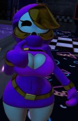 big_breasts boob_window clothed fit_female five_nights_at_freddy's fnaf happy looking_at_viewer nintendo plump_thighs shy_gal shygal_(cryptiacurves) thumbs_up vrchat vrchat_avatar vrchat_media white_skin wide_hips
