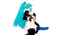 1futa 3d akeno_(itsnafulol) animal_penis ass bikini bikini_top_only blue_hair breasts from_behind futa_only futanari gloves hair_between_eyes hair_over_one_eye hair_ribbon horse_penis horsecock horsecock_futa huge_ass huge_breasts koikatsu koikatsu_(medium) long_hair looking_at_viewer maid maid_bikini maid_headdress penis pink_eyes ribbon sideboob swimsuit thick_thighs thighhighs thighs twintails unconventional_maid white_background wide_hips