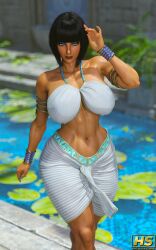 1girls 3d abs ass big_ass big_breasts black_hair breasts female female_only hagiwara_studio hi_res highres large_ass large_breasts muscular muscular_female original_character short_hair solo solo_female tagme thick_thighs
