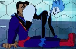 1boy 1girls 2018 2d animated ass bubble_butt dc dc_comics female livewire male raftyverse superman superman_(series)