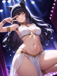1girls ai_generated blake_belladonna dancer dancer_outfit dancing pole rwby solo solo_female stripper stripper_pole tagme