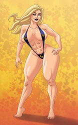 1girls big_breasts blonde_hair breasts cleavage female female_only genderswap genderswap_(mtf) marvel nikoalecsovich sling_bikini the_sentry