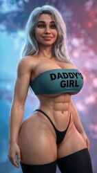 1girls 3d 3d_(artwork) abs ai ai_generated big_ass big_breasts big_butt big_thighs busty clair_obscur:_expedition_33 cleavage envia lips long_hair maelle_(clair_obscur:_expedition_33) muscular muscular_female plump plump_ass plump_lips silver_hair solo solo_female solo_focus thick_ass thick_lips thick_thighs thigh_highs thighhighs thong toned toned_female tubetop white_hair