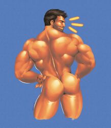1boy ass ass_focus back back_view biceps bubble_ass bubble_ass_(male) bubble_butt bubble_butt_(male) chris_redfield dracowel male male_only muscles muscular muscular_arms muscular_back muscular_male resident_evil solo solo_focus solo_male