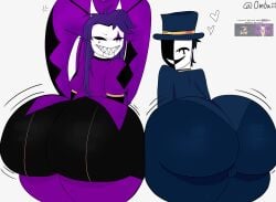 2male ass ass_focus big_ass bubble_ass bubble_butt butt_focus enormous_ass heart huge_ass huge_butt jester_(the_freak_circus) large_ass large_butt looking_at_viewer looking_back massive_ass massive_butt ombuiii tagme the_freak_circus thicc_thighs thick_thighs ticket_taker_(the_freak_circus)
