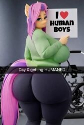 1girls aged_up ai_generated anthro anthro_female ass ass_focus bbw big_ass bimbo black_legwear bubble_ass bubble_butt daballsman dumptruck_ass equine fat_ass female female_only fluttershy_(mlp) friendship_is_magic furry furry_female hasbro hmofa horse horse_girl huge_ass humaned illustrious_(stable_diffusion) large_ass larger_female mature_female my_little_pony older_female presenting_hindquarters showing_off snapchat solo solo_female teasing teasing_viewer text tight_clothing wide_hips yoga_pants