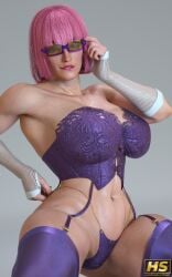 3d ass big_ass big_breasts breasts busty capcom female female_focus female_only french french_female hagiwara_studio manon_legrand pink_hair street_fighter street_fighter_6 tagme thick_thighs