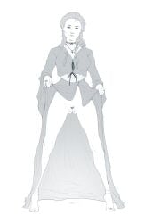 1girls a_song_of_ice_and_fire arteria dress_lift female female_only game_of_thrones no_panties pubic_hair pussy sansa_stark solo