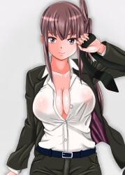 breasts digimon digimon_story:_time_stranger long_hair looking_at_viewer pixiv_35553520 shiroki_asuna side_ponytail smile