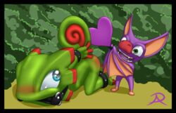 anthro bat bondage bound chameleon dominatrix duo gag laylee leather lizard malesub mammal paddle playtonic_games radasus reptile scalie size_difference small_dom_big_sub spanking teasing yooka yooka-laylee