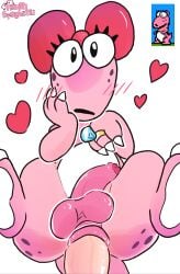 2d 2d_(artwork) anal anal_penetration anal_sex anus ass ass_focus balls birdo birdo_(character) blush bow claws cock cute cute_face diamond eye_contact eyelashes female female_only huge_asshole huge_balls male/female mario_(series) nautti_spaghetti nintendo nintendo_entertainment_system penis pink_skin pov presenting presenting_ass ring sex super_mario_bros. super_mario_bros._2 tail thick_penis