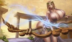 ai_edit big_ass big_breasts blonde blonde_female blonde_hair bracelet breasts_bigger_than_head enormous_breasts female female_only hourglass_figure hourglass_figured_female huge_breasts laurel_crown muse muse_sona pointless_clothing ring_bracelets riot_games robe slim_waist sona_(league_of_legends) sona_buvelle thin_waist