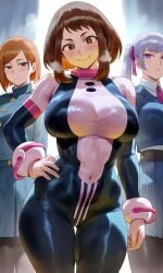 1girls 2girls 3girls ai_generated belt big_boobs big_breasts black_clover bob_cut bodysuit brown_eyes brown_hair curvy curvy_body curvy_female curvy_figure female female_only hero_outfit_(mha) huge_breasts jacket jujutsu_kaisen kugisaki_nobara kyoru189 large_breasts light-skinned_female light_skin looking_at_viewer mature_female my_hero_academia noelle_silva ochako_uraraka pantyhose purple_eyes school_uniform schoolgirl seductive seductive_body seductive_look sexy sexy_body sexy_female sexy_pose shirt silver_hair skirt socks solo solo_female tie tsundere twintails uravity